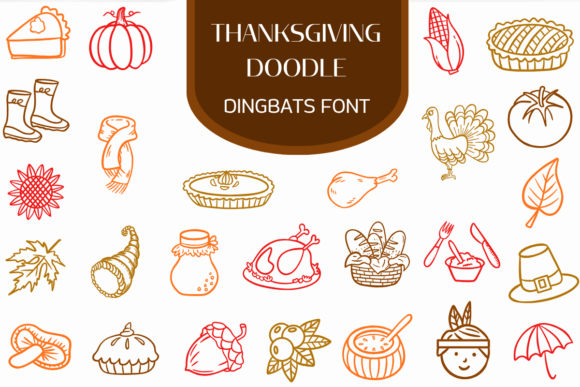 Thanksgiving Doodle: Charming Icons for Your Autumn Projects