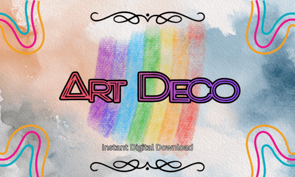 Unleash Retro Glamour: The Art Deco Rainbow Outline Font
